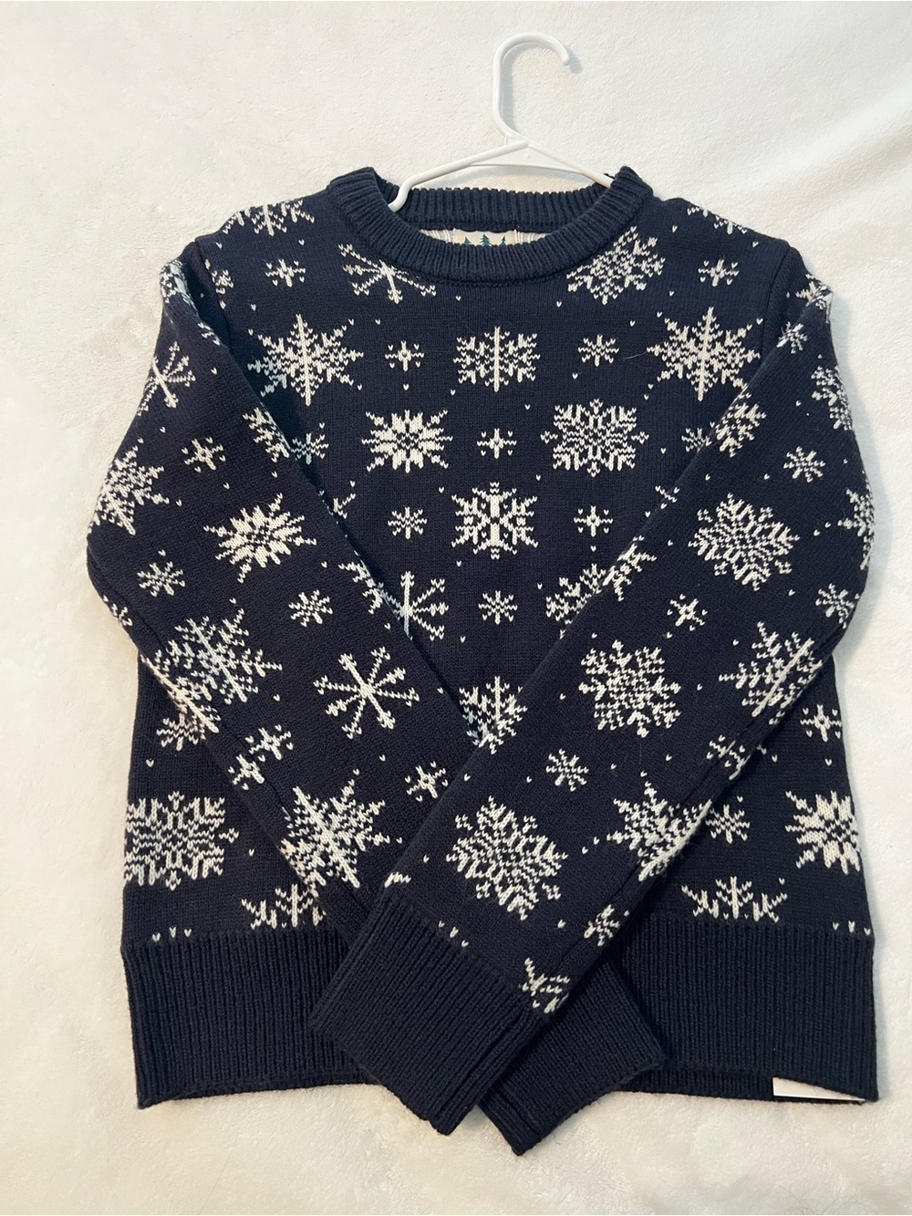 Kiel James Patrick Navy & White Snowflake Crewneck Sweater
